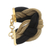 Polyester braided bracelet, 'Braided Union' - Black and Golden Polyester Mesh Woven Bracelet