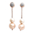 Rose gold-plated cultured pearl dangle earrings, 'Rosy Lanterns' - Rose Gold-Plated Cultured Pearl Dangle Earrings