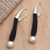 Silver-plated drop earrings, 'Identical' - Silver and Black Mesh Drop Earrings