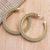 Gold-plated brass half-hoop earrings, 'Golden Nest' - Gold-Plated Brass and Mesh Half-Hoop Earrings (image 2) thumbail
