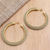 Gold-plated brass half-hoop earrings, 'Golden Nest' - Gold-Plated Brass and Mesh Half-Hoop Earrings (image 2b) thumbail