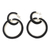Silver-plated half-hoop earrings, 'Mysterious Maiden' - Black Polyester Mesh and Silver-Plated Half-Hoop Earrings