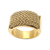 Gold-plated band ring, 'Golden Nest' - Gold-Plated Brass and Mesh Band Ring