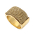 Gold-plated band ring, 'Golden Nest' - Gold-Plated Brass and Mesh Band Ring