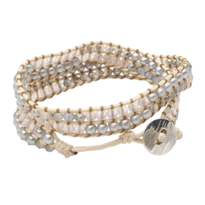 Quartz and Crystal Wrap Bracelet from Bali