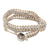 Multi-gemstone wrap bracelet, 'Grey Dove' - Quartz and Crystal Wrap Bracelet from Bali (image 2c) thumbail