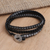 Multi-gemstone wrap bracelet, 'Grey Day' - Handmade Jasper and Onyx Wrap Bracelet (image 2) thumbail