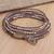 Multi-gemstone wrap bracelet, 'Pale Clouds' - Rainbow Moonstone and Rose Quartz Wrap Bracelet (image 2) thumbail