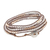 Multi-gemstone wrap bracelet, 'Pale Clouds' - Rainbow Moonstone and Rose Quartz Wrap Bracelet thumbail