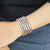 Multi-gemstone wrap bracelet, 'Pale Clouds' - Rainbow Moonstone and Rose Quartz Wrap Bracelet (image 2c) thumbail