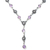 Amethyst pendant necklace, 'Imperial Sunflowers' - Sterling Silver and Amethyst Floral Pendant Necklace (image 2b) thumbail