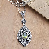 Peridot and Sterling Silver Pendant Necklace,'Spring Grass'