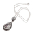 Garnet pendant necklace, 'Evening Fire' - Garnet and Sterling Silver Pendant Necklace