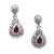 Garnet dangle earrings, 'Evening Fire' - Hand Made Garnet and Sterling Silver Dangle Earrings