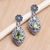 Peridot dangle earrings, 'Spring Grass' - Peridot and Sterling Silver Floral-Motif Dangle Earrings (image 2) thumbail