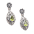 Peridot dangle earrings, 'Spring Grass' - Peridot and Sterling Silver Floral-Motif Dangle Earrings (image 2b) thumbail