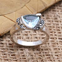 Blue topaz and cubic zirconia cocktail ring, Tasty Treat in Blue