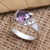 Amethyst and cubic zirconia cocktail ring, 'Tasty Treat in Purple' - Sterling Silver and Amethyst Cocktail Ring thumbail