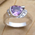 Amethyst and cubic zirconia cocktail ring, 'Tasty Treat in Purple' - Sterling Silver and Amethyst Cocktail Ring (image 2b) thumbail