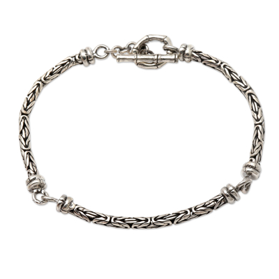 Hand Crafted Sterling Silver Link Bracelet