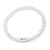 Quartz beaded stretch bracelet, 'Cherished One in White' - Quartz and Sterling Silver Stretch Bracelet