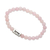 Rose quartz beaded stretch bracelet, 'Cherished One in Pink' - Rose Quartz and Sterling Silver Stretch Bracelet