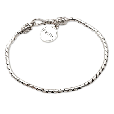 Inspirational Sterling Silver Charm Bracelet
