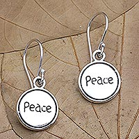 Featured review for Sterling silver dangle earrings, Believe in Peace