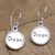 Sterling silver dangle earrings, 'To Sleep, To Dream' - Inspirational Sterling Silver Dangle Earrings