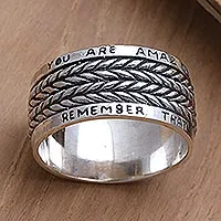 Sterling silver band ring, Youre Amazing