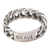 Men's sterling silver band ring, 'You Are Brave' - Artisan Crafted Men's Sterling Silver Band Ring