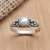 Cultured pearl single stone ring, 'Opposite Directions' - Cultured Pearl and Sterling Silver Single Stone Ring