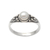 Anillo de una sola piedra con perla cultivada - Anillo de perla cultivada y plata de ley con una sola piedra