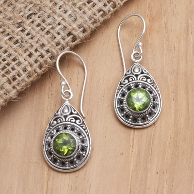 DV Jewels Green Peridot Gemstone Dangle Earring 