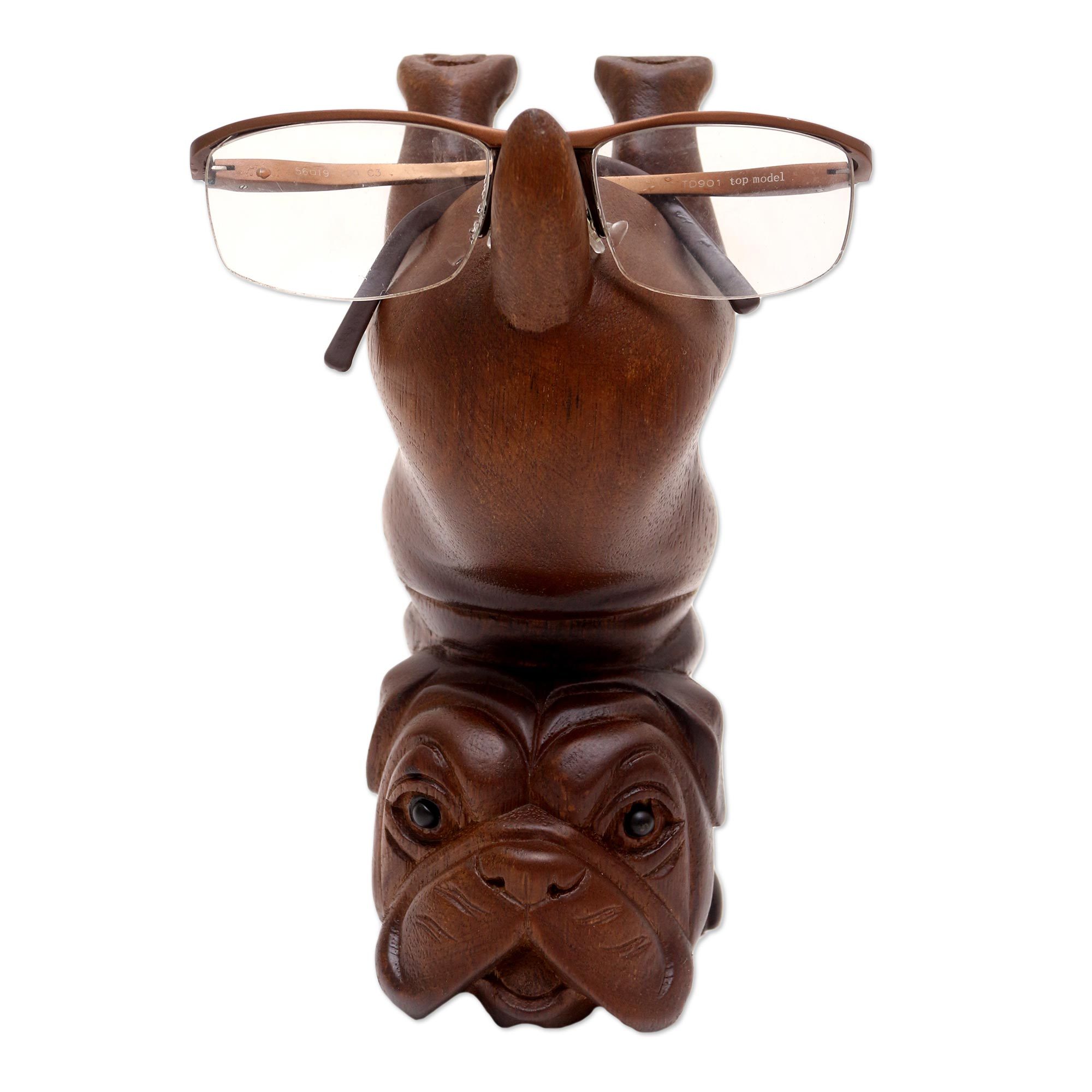Suar Wood DogThemed Eyeglass Holder Faithful Friend NOVICA