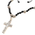 Halskette mit Onyx-Anhänger - Halskette mit Kreuzanhänger aus Onyx und Sterlingsilber