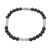 Onyx beaded stretch bracelet, 'Spirited in Black' - Hand Made Onyx and Sterling Silver Beaded Bracelet