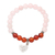 Rose quartz and carnelian charm bracelet, 'Loving Mood' - Rose Quartz and Carnelian Heart-Motif Charm Bracelet (image 2a) thumbail
