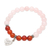 Rose quartz and carnelian charm bracelet, 'Loving Mood' - Rose Quartz and Carnelian Heart-Motif Charm Bracelet (image 2c) thumbail