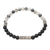 Onyx and tourmalinated quartz beaded bracelet, 'Smoky Skies' - Artisan Crafted Onyx and Quartz Beaded Bracelet (image 2a) thumbail