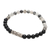 Onyx and tourmalinated quartz beaded bracelet, 'Smoky Skies' - Artisan Crafted Onyx and Quartz Beaded Bracelet (image 2b) thumbail