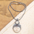 Garnet and rainbow moonstone pendant necklace, 'Mother Moon' - Garnet and Rainbow Moonstone Pendant Necklace (image 2) thumbail