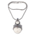 Garnet and rainbow moonstone pendant necklace, 'Mother Moon' - Garnet and Rainbow Moonstone Pendant Necklace thumbail