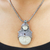 Garnet and rainbow moonstone pendant necklace, 'Mother Moon' - Garnet and Rainbow Moonstone Pendant Necklace (image 2b) thumbail