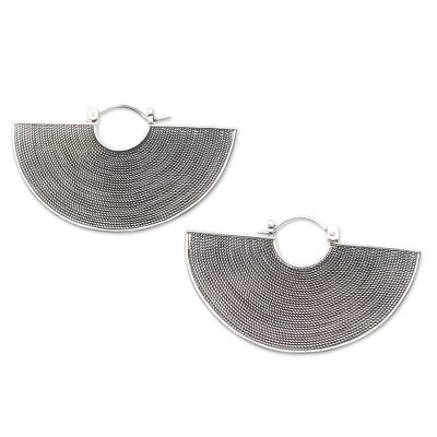 Sterling silver drop earrings, 'Groovy' - Handmade Sterling Silver Drop Earrings