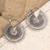Sterling silver hoop earrings, 'Encouraging Sign' - Handmade Sterling Silver Hoop Earrings thumbail