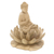 Hibiscus wood sculpture, 'Lord Buddha and Lotus' - Hand Carved Hibiscus Wood Buddha Sculpture
