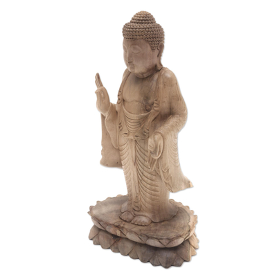 Hibiskus-Holzskulptur - Handgefertigte Buddha-Skulptur aus Hibiskusholz