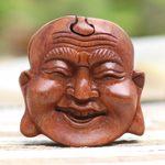 Wood puzzle box, 'Buddha's Secret' - Buddha-Themed Suar Wood Puzzle Box
