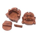 Wood puzzle box, 'Buddha's Secret' - Buddha-Themed Suar Wood Puzzle Box